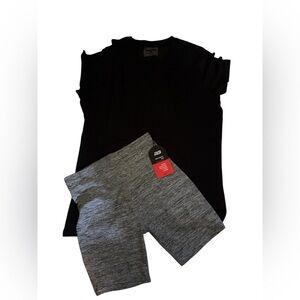 Muscle box workout top and shorts